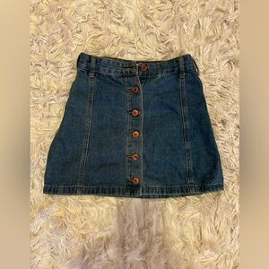 Forever 21 Button-Front Denim Mini Skirt - Blue